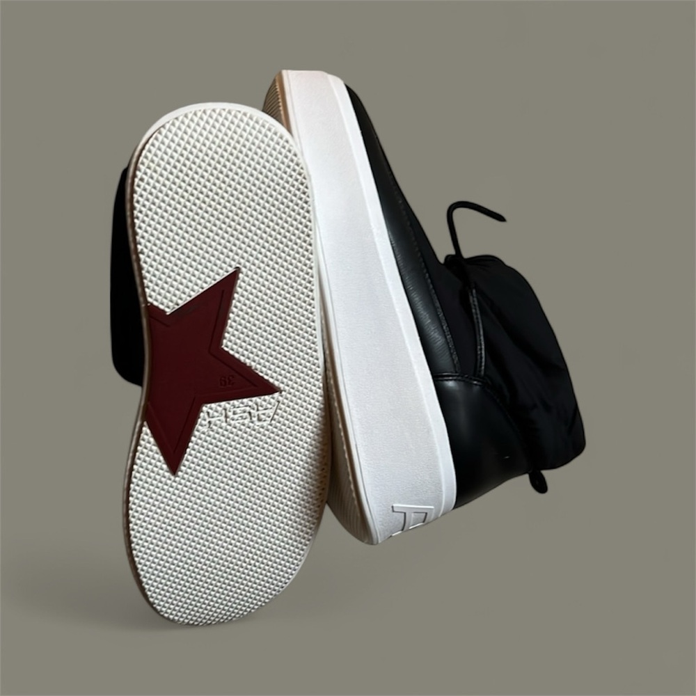 Ash black Nylon with Leather Moon sneakers